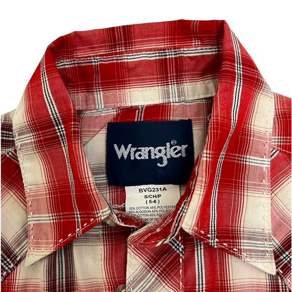 Wrangler ~ Boys long sleeve, snap front button down. Size 5/6 - Picture 2 of 4